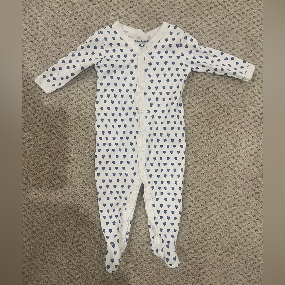 Roller Rabbit Heart Footie Pajamas